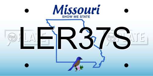 LER37S Missouri License Plate