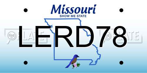 LERD78 Missouri License Plate