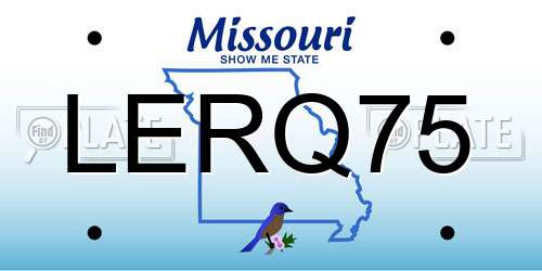 LERQ75 Missouri License Plate
