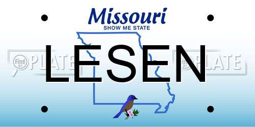 LESEN Missouri License Plate