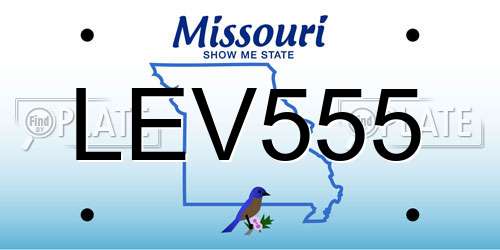LEV555 Missouri License Plate