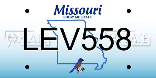 LEV558 Missouri License Plate