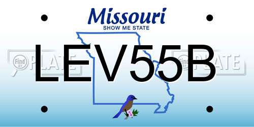 LEV55B Missouri License Plate