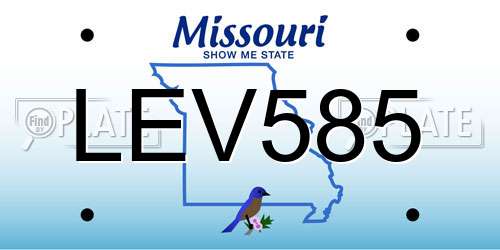 LEV585 Missouri License Plate