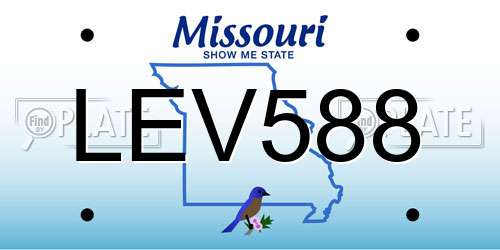 LEV588 Missouri License Plate