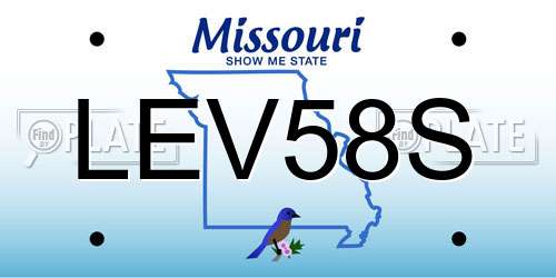 LEV58S Missouri License Plate