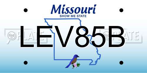 LEV85B Missouri License Plate