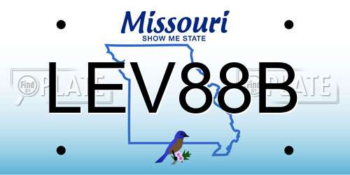 LEV88B Missouri License Plate