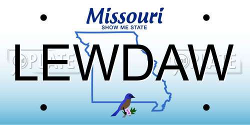 LEWDAW Missouri License Plate