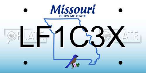 LF1C3X Missouri License Plate
