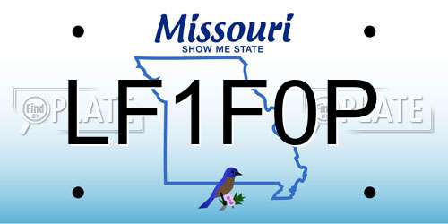 LF1F0P Missouri License Plate