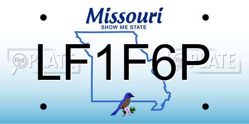 LF1F6P Missouri License Plate