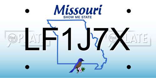 LF1J7X Missouri License Plate