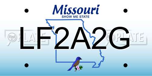 LF2A2G Missouri License Plate