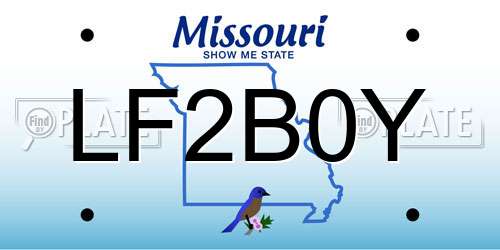 LF2B0Y Missouri License Plate