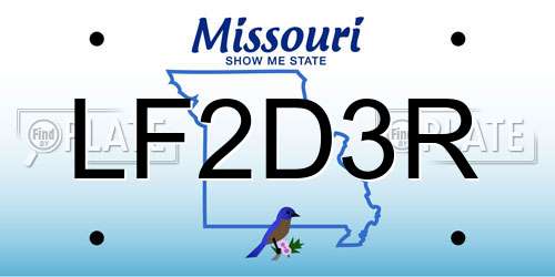 LF2D3R Missouri License Plate