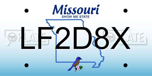 LF2D8X Missouri License Plate