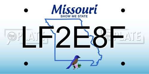 LF2E8F Missouri License Plate