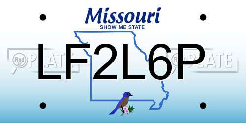 LF2L6P Missouri License Plate