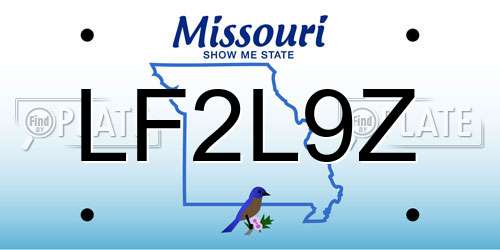 LF2L9Z Missouri License Plate
