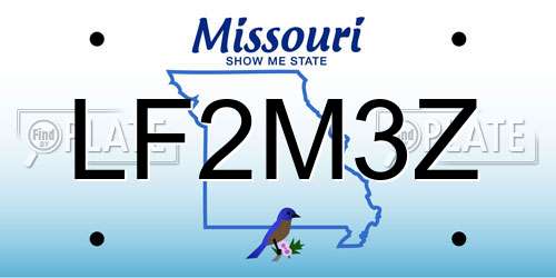 LF2M3Z Missouri License Plate