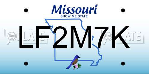 LF2M7K Missouri License Plate