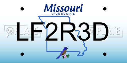 LF2R3D Missouri License Plate