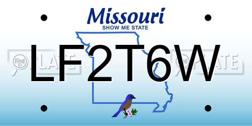 LF2T6W Missouri License Plate