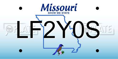 LF2Y0S Missouri License Plate