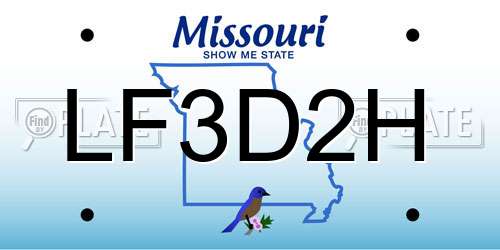 LF3D2H Missouri License Plate