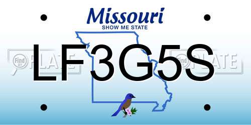 LF3G5S Missouri License Plate