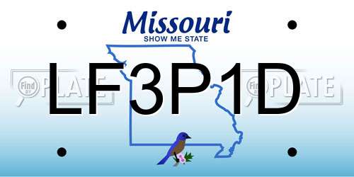 LF3P1D Missouri License Plate