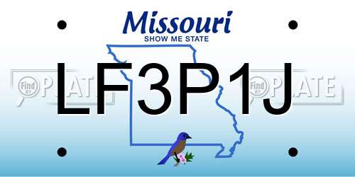 LF3P1J Missouri License Plate