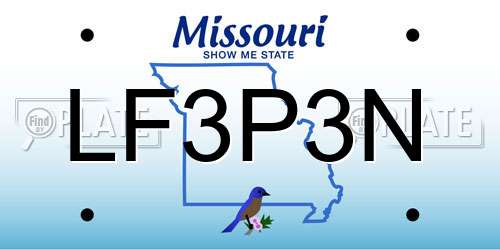 LF3P3N Missouri License Plate