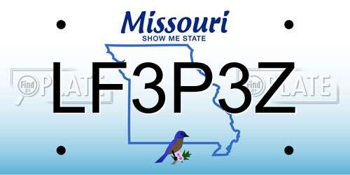 LF3P3Z Missouri License Plate