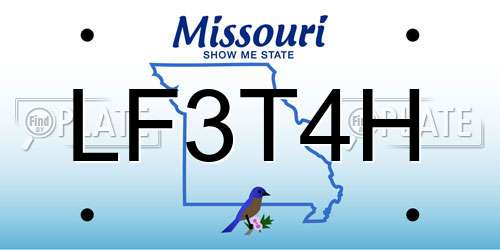 LF3T4H Missouri License Plate