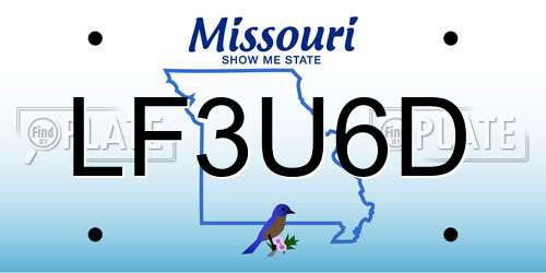 LF3U6D Missouri License Plate