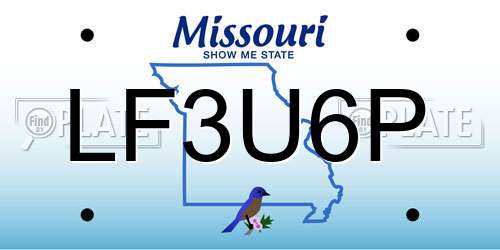 LF3U6P Missouri License Plate