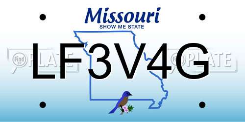 LF3V4G Missouri License Plate