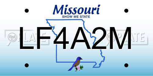 LF4A2M Missouri License Plate