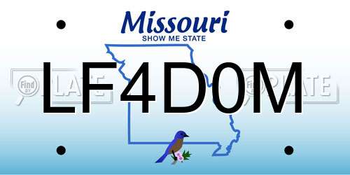 LF4D0M Missouri License Plate