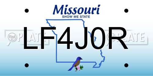LF4J0R Missouri License Plate