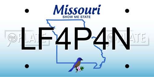 LF4P4N Missouri License Plate