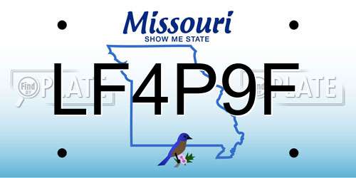 LF4P9F Missouri License Plate