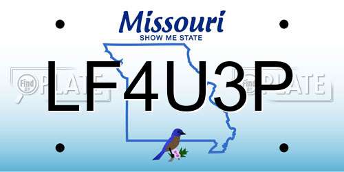 LF4U3P Missouri License Plate