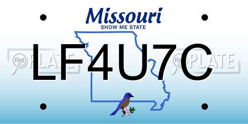 LF4U7C Missouri License Plate