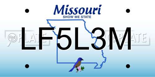 LF5L3M Missouri License Plate