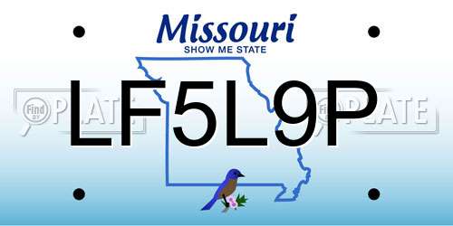 LF5L9P Missouri License Plate