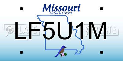 LF5U1M Missouri License Plate