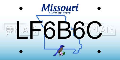 LF6B6C Missouri License Plate